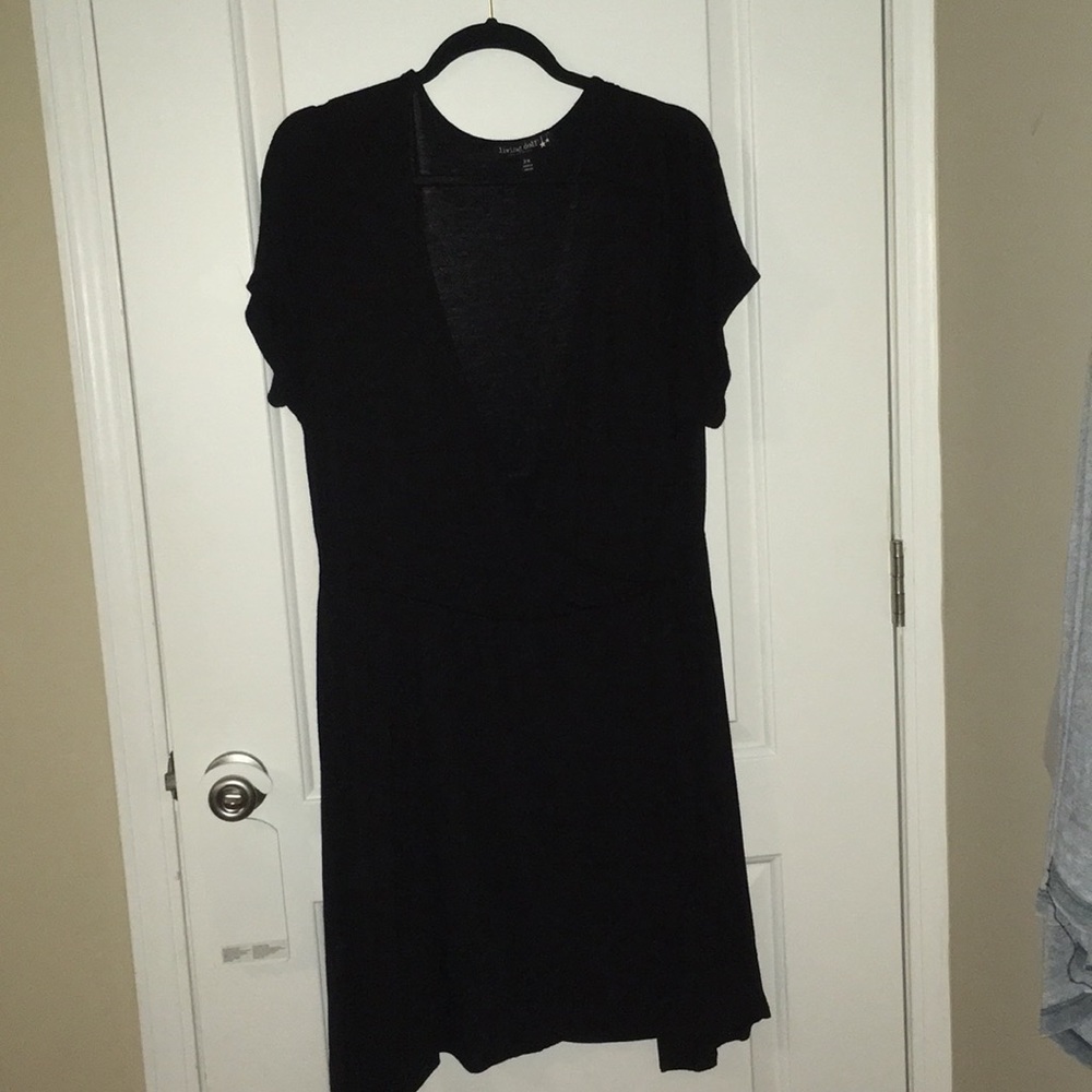 Plus Black Wrap Dress